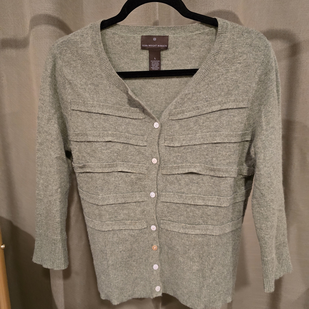 Fenn Wright Manson Sage Green Angora Wol Cardigan